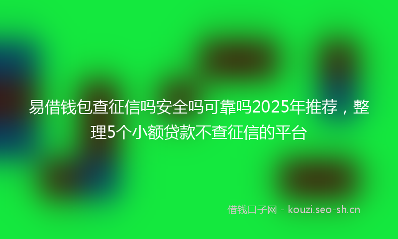 易借钱包查征信吗安全吗可靠吗2025年推荐，整理5个小额贷款不查征信的平台