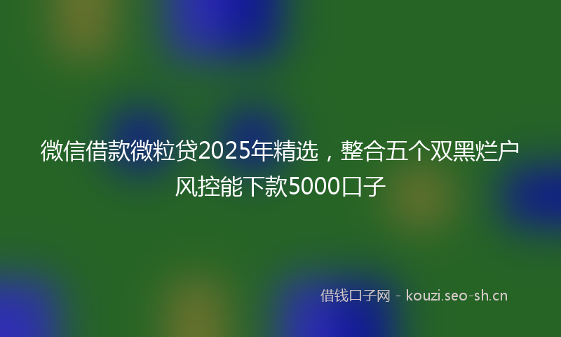 微信借款微粒贷2025年精选，整合五个双黑烂户风控能下款5000口子