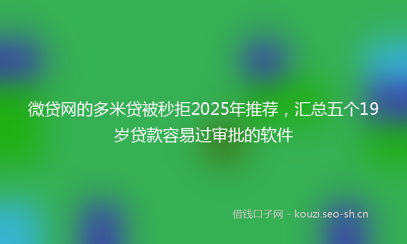 微贷网的多米贷被秒拒2025年推荐，汇总五个19岁贷款容易过审批的软件