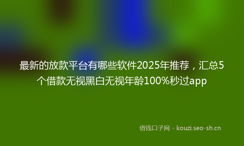 最新的放款平台有哪些软件2025年推荐，汇总5个借款无视黑白无视年龄100%秒过app