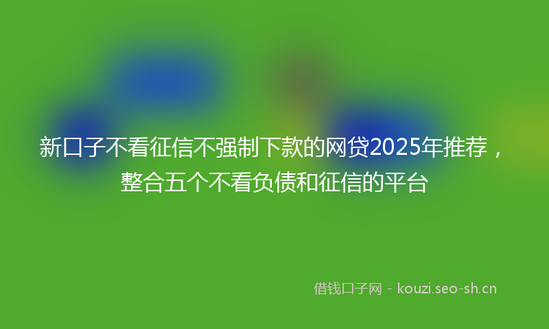 新口子不看征信不强制下款的网贷2025年推荐，整合五个不看负债和征信的平台