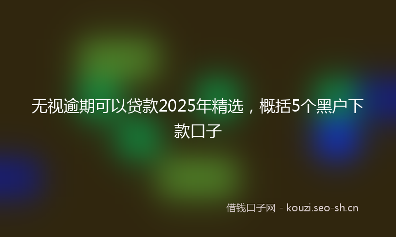 无视逾期可以贷款2025年精选，概括5个黑户下款口子