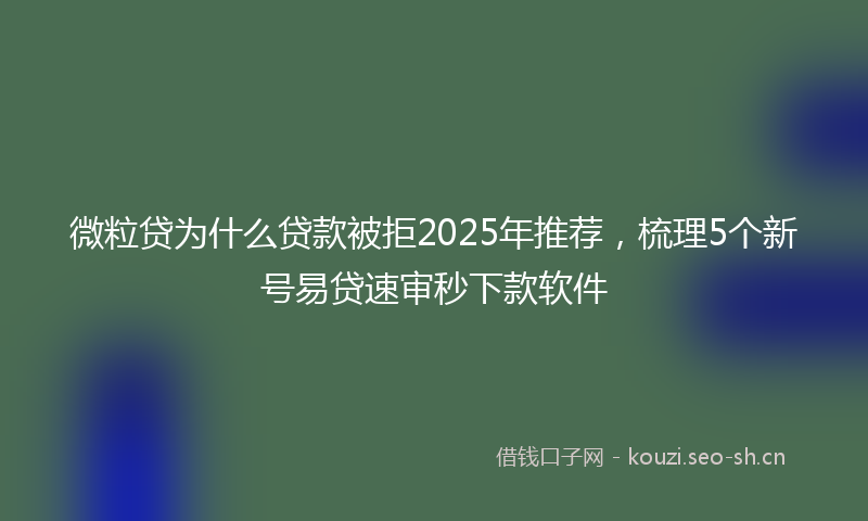微粒贷为什么贷款被拒2025年推荐，梳理5个新号易贷速审秒下款软件