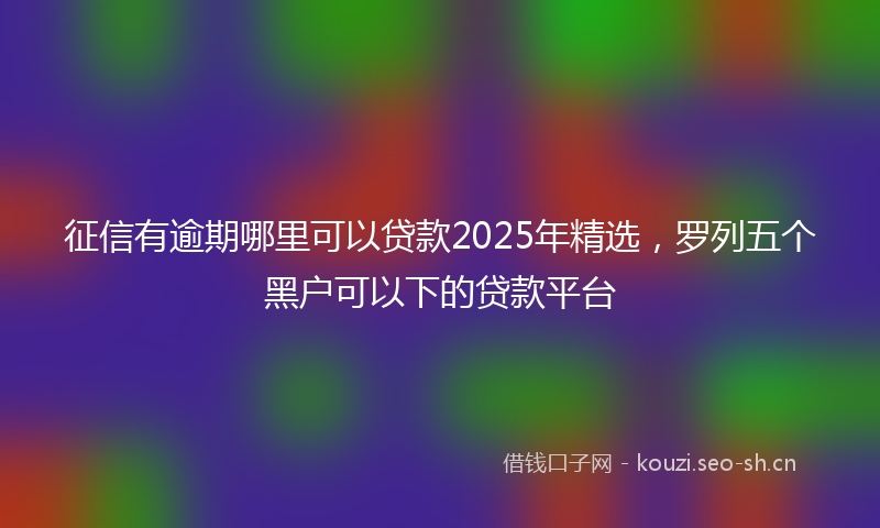 征信有逾期哪里可以贷款2025年精选，罗列五个黑户可以下的贷款平台