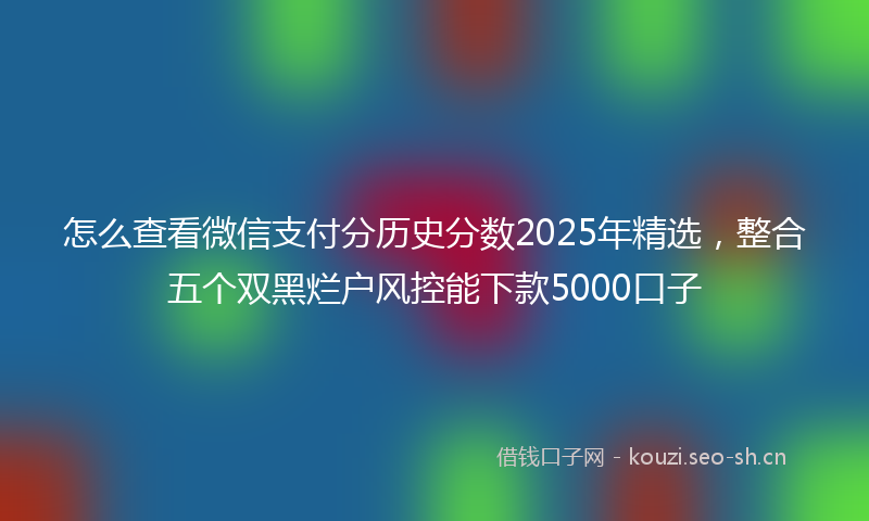 怎么查看微信支付分历史分数2025年精选，整合五个双黑烂户风控能下款5000口子