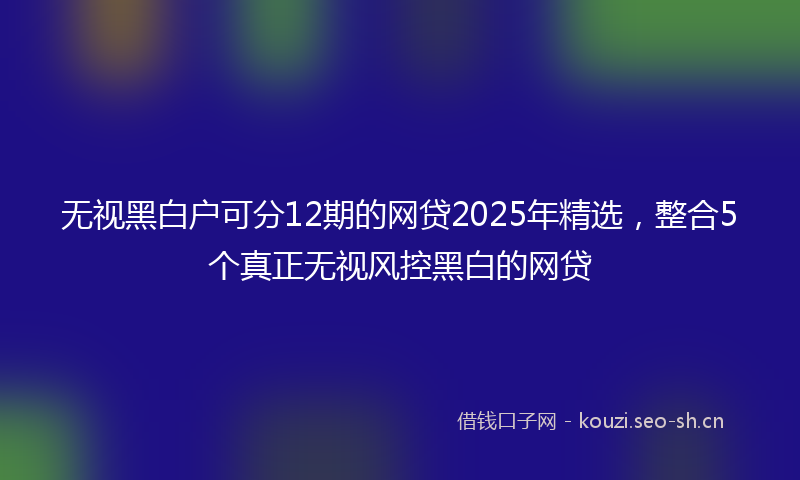 无视黑白户可分12期的网贷2025年精选，整合5个真正无视风控黑白的网贷