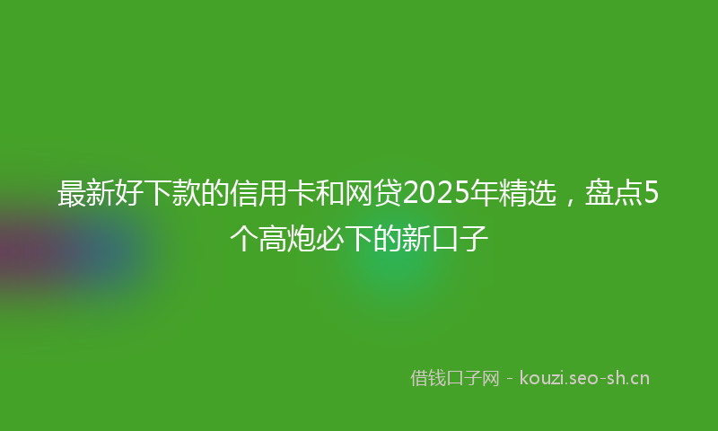 最新好下款的信用卡和网贷2025年精选，盘点5个高炮必下的新口子