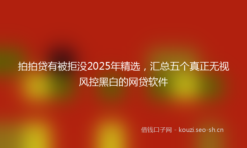拍拍贷有被拒没2025年精选，汇总五个真正无视风控黑白的网贷软件