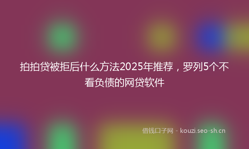 拍拍贷被拒后什么方法2025年推荐，罗列5个不看负债的网贷软件