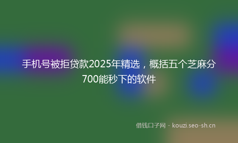 手机号被拒贷款2025年精选,概括五个芝麻分700能秒下的软件