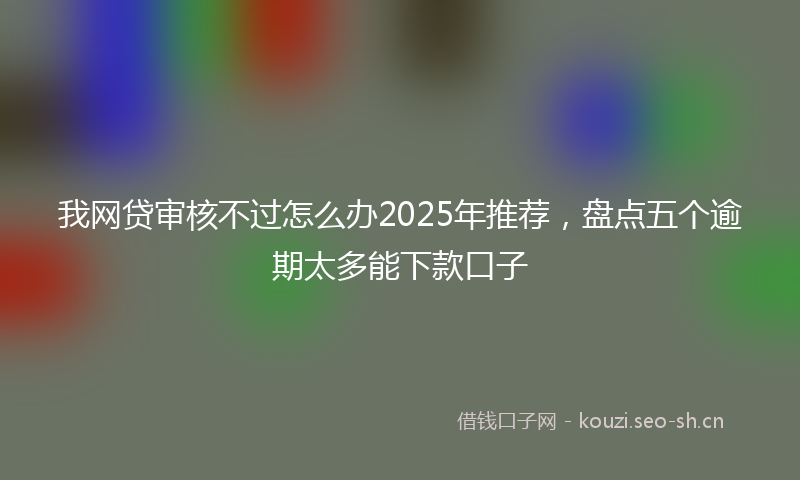 我网贷审核不过怎么办2025年推荐，盘点五个逾期太多能下款口子