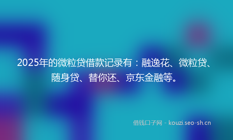 2025年的微粒贷借款记录有：融逸花、微粒贷、随身贷、替你还、京东金融等。