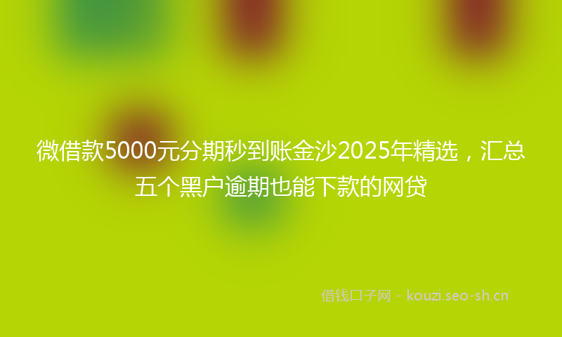 微借款5000元分期秒到账金沙2025年精选，汇总五个黑户逾期也能下款的网贷