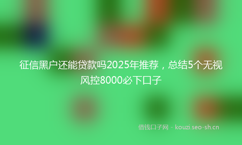 征信黑户还能贷款吗2025年推荐，总结5个无视风控8000必下口子