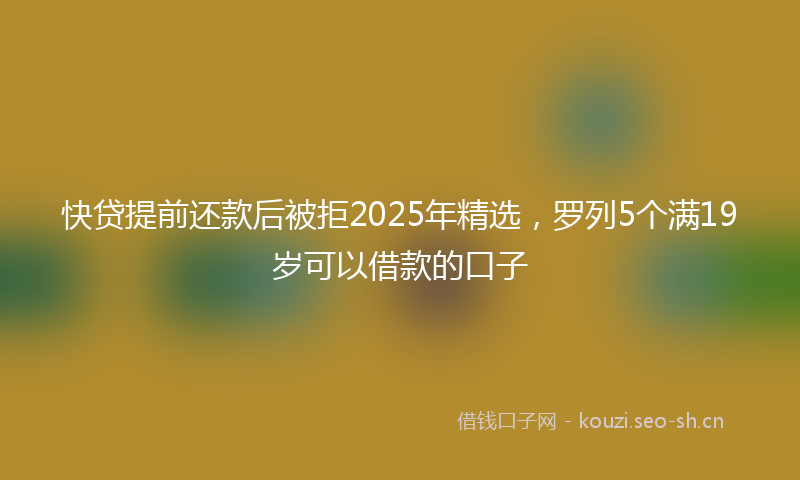 快贷提前还款后被拒2025年精选,罗列5个满19岁可以借款的口子