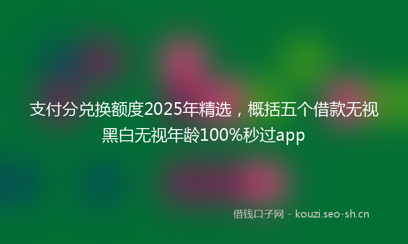 支付分兑换额度2025年精选，概括五个借款无视黑白无视年龄100%秒过app
