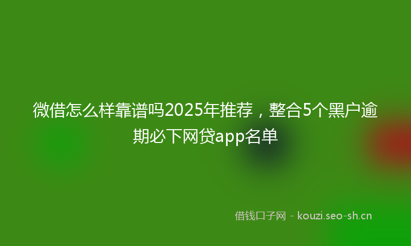 微借怎么样靠谱吗2025年推荐，整合5个黑户逾期必下网贷app名单
