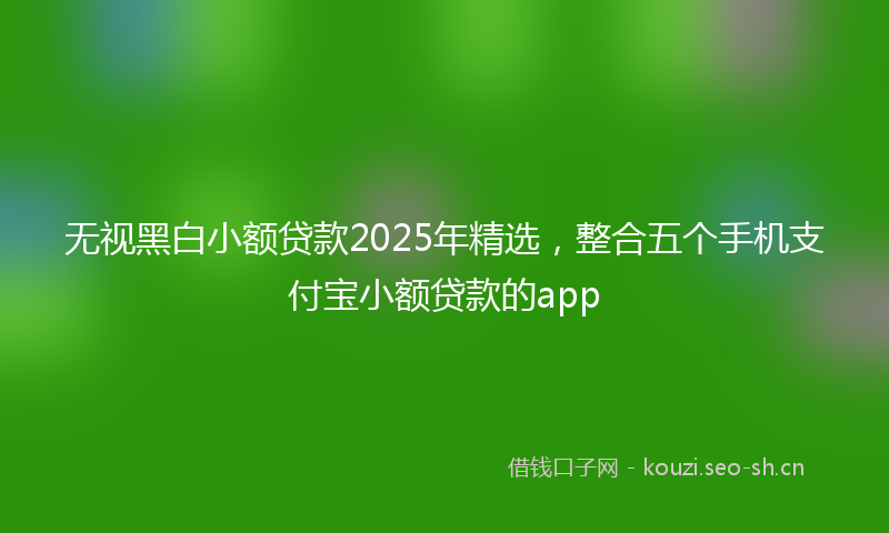 无视黑白小额贷款2025年精选，整合五个手机支付宝小额贷款的app