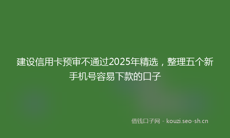 建设信用卡预审不通过2025年精选，整理五个新手机号容易下款的口子