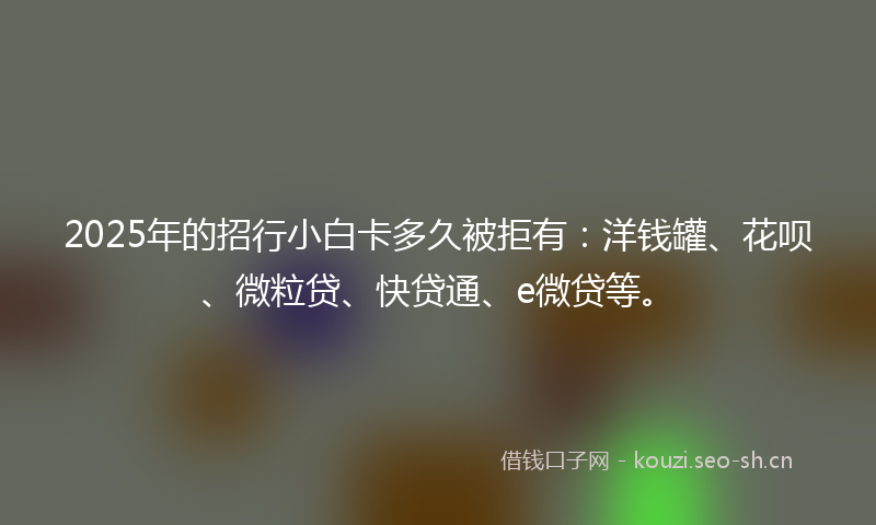 2025年的招行小白卡多久被拒有：洋钱罐、花呗、微粒贷、快贷通、e微贷等。
