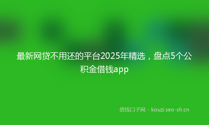 最新网贷不用还的平台2025年精选，盘点5个公积金借钱app