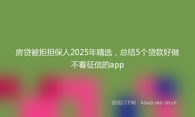 房贷被拒担保人2025年精选，总结5个贷款好做不看征信的app