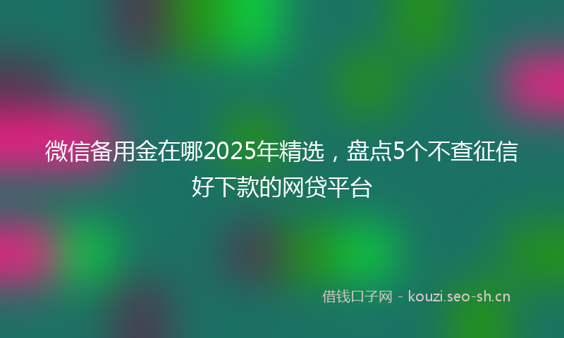 微信备用金在哪2025年精选，盘点5个不查征信好下款的网贷平台