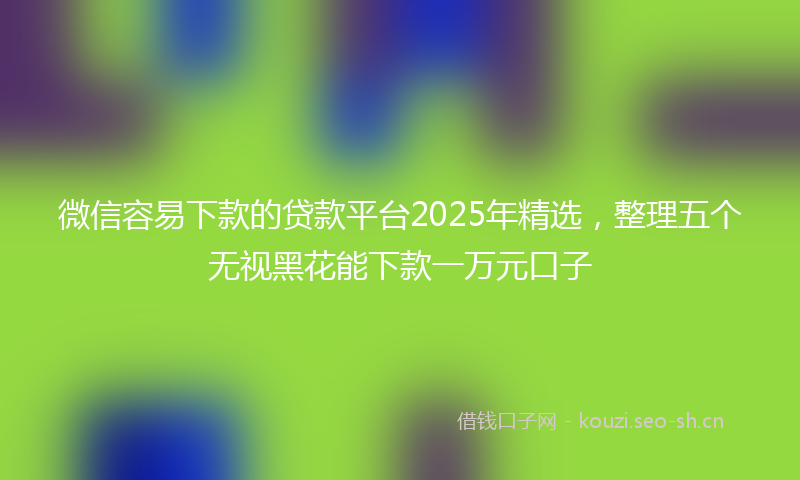微信容易下款的贷款平台2025年精选，整理五个无视黑花能下款一万元口子