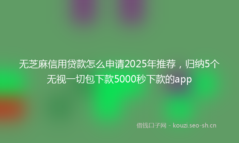 无芝麻信用贷款怎么申请2025年推荐，归纳5个无视一切包下款5000秒下款的app