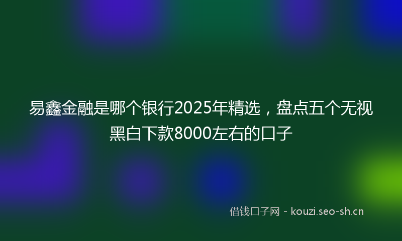 易鑫金融是哪个银行2025年精选，盘点五个无视黑白下款8000左右的口子