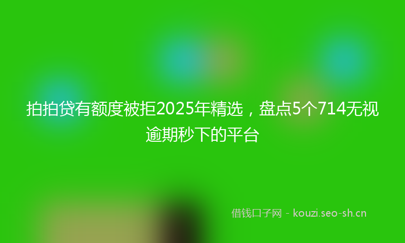 拍拍贷有额度被拒2025年精选，盘点5个714无视逾期秒下的平台