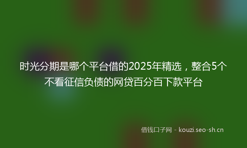 时光分期是哪个平台借的2025年精选，整合5个不看征信负债的网贷百分百下款平台