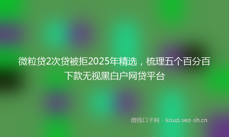 微粒贷2次贷被拒2025年精选，梳理五个百分百下款无视黑白户网贷平台