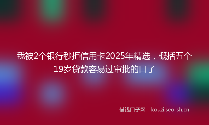 我被2个银行秒拒信用卡2025年精选，概括五个19岁贷款容易过审批的口子