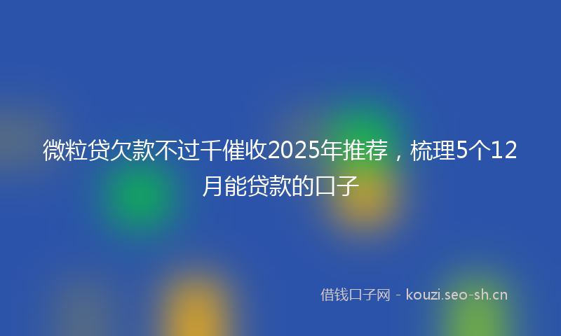 微粒贷欠款不过千催收2025年推荐，梳理5个12月能贷款的口子