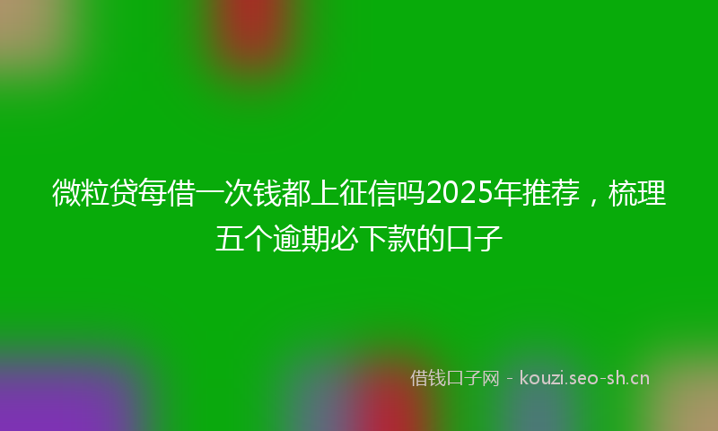 微粒贷每借一次钱都上征信吗2025年推荐，梳理五个逾期必下款的口子