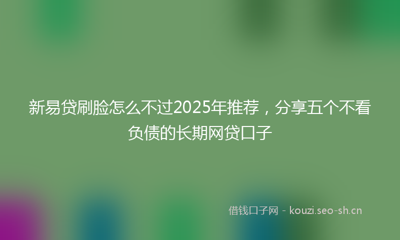 新易贷刷脸怎么不过2025年推荐，分享五个不看负债的长期网贷口子