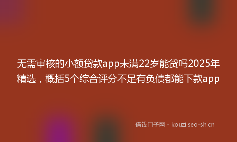 无需审核的小额贷款app未满22岁能贷吗2025年精选，概括5个综合评分不足有负债都能下款app