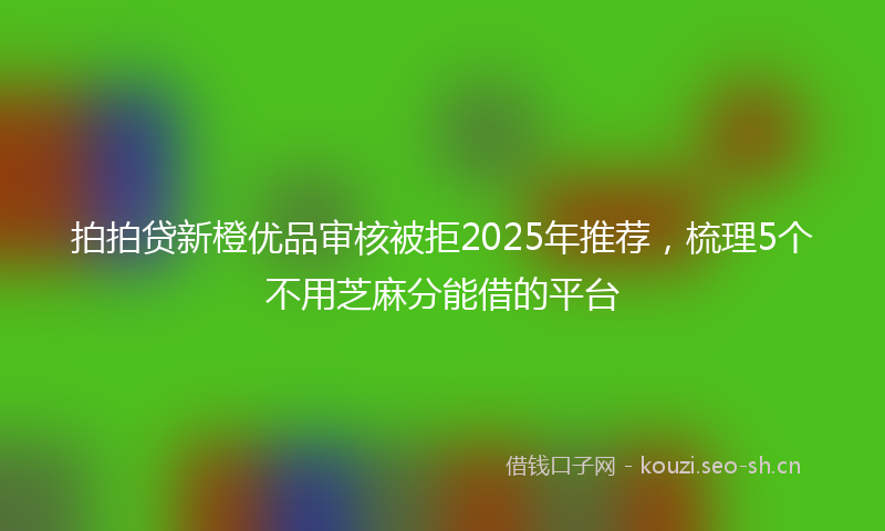 拍拍贷新橙优品审核被拒2025年推荐，梳理5个不用芝麻分能借的平台