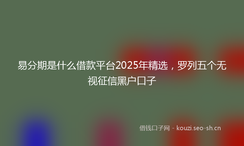 易分期是什么借款平台2025年精选，罗列五个无视征信黑户口子