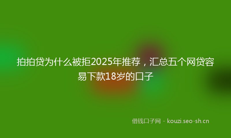 拍拍贷为什么被拒2025年推荐，汇总五个网贷容易下款18岁的口子