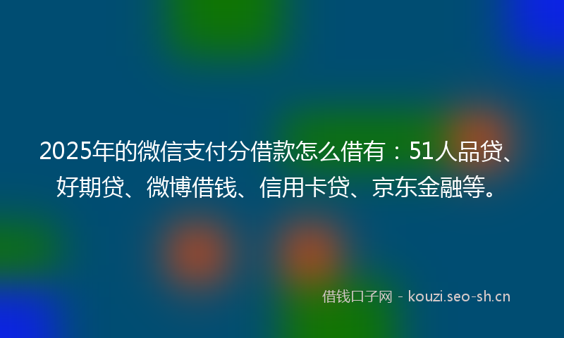 2025年的微信支付分借款怎么借有：51人品贷、好期贷、微博借钱、信用卡贷、京东金融等。