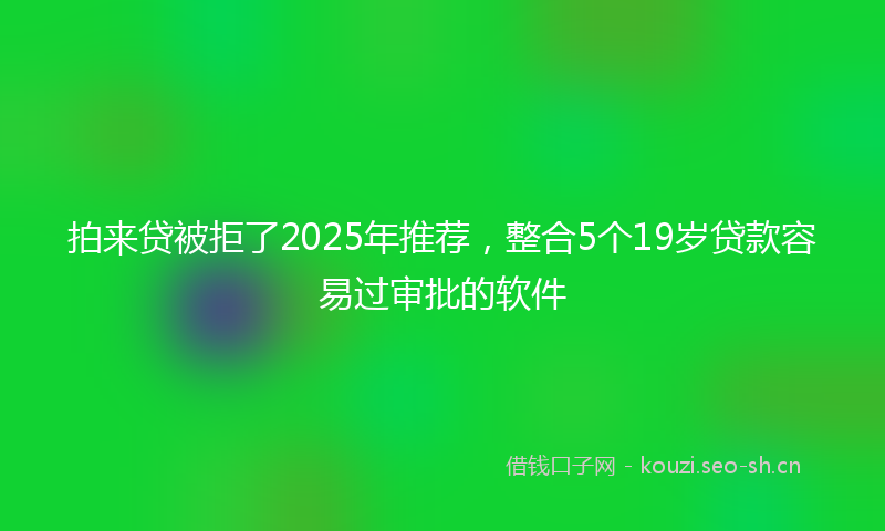 拍来贷被拒了2025年推荐，整合5个19岁贷款容易过审批的软件