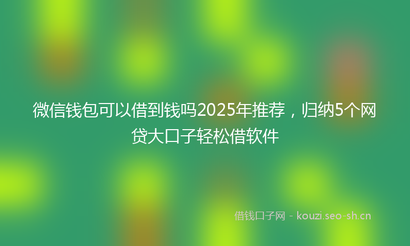 微信钱包可以借到钱吗2025年推荐,归纳5个网贷大口子轻松借软件