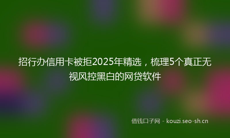 招行办信用卡被拒2025年精选，梳理5个真正无视风控黑白的网贷软件