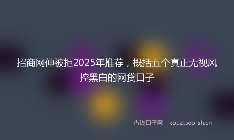 招商网伸被拒2025年推荐，概括五个真正无视风控黑白的网贷口子