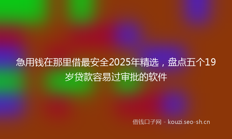 急用钱在那里借最安全2025年精选，盘点五个19岁贷款容易过审批的软件