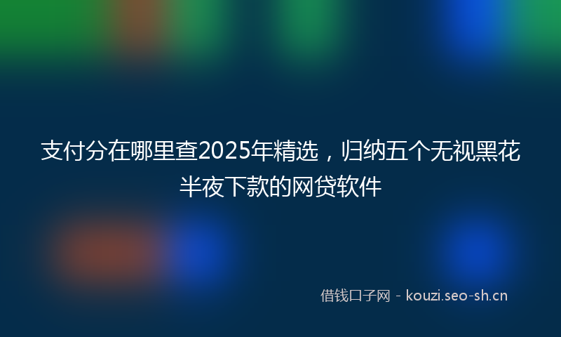 支付分在哪里查2025年精选，归纳五个无视黑花半夜下款的网贷软件