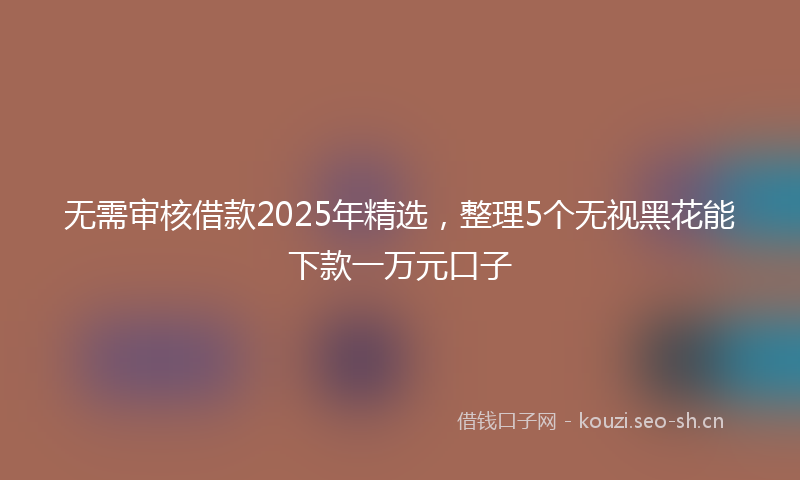 无需审核借款2025年精选，整理5个无视黑花能下款一万元口子