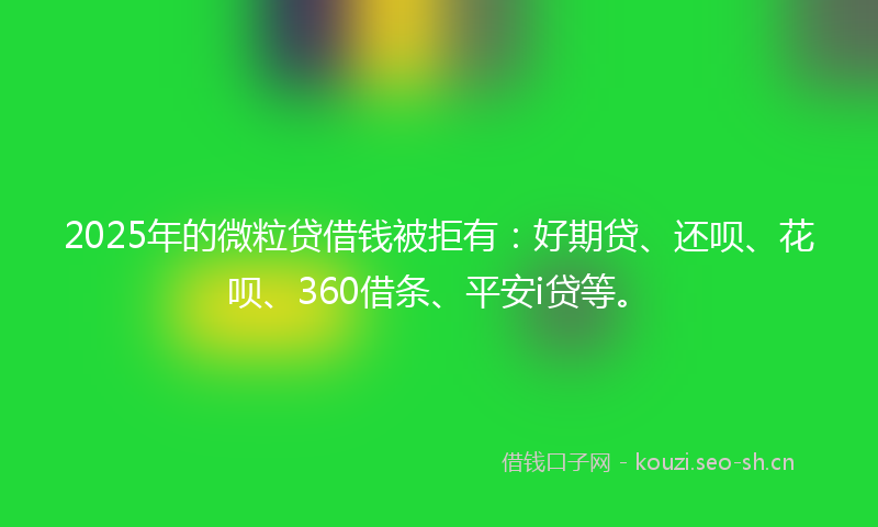 2025年的微粒贷借钱被拒有：好期贷、还呗、花呗、360借条、平安i贷等。